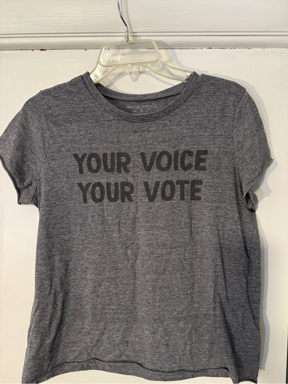 Women's Gray Graphic Tee - Your Voice Your Vote